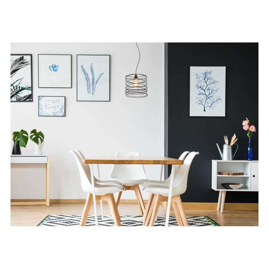 Globo 15640H - TILLY Cable Pendant Light 1xE27/60W/230V Black