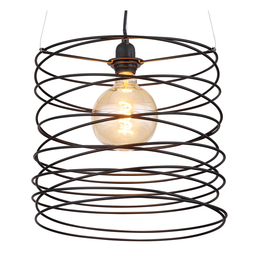 Globo 15640H - TILLY Cable Pendant Light 1xE27/60W/230V Black