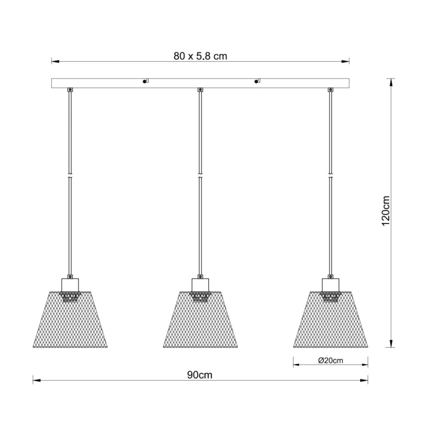Globo - Chandelier on a string 3xE27/40W/230V