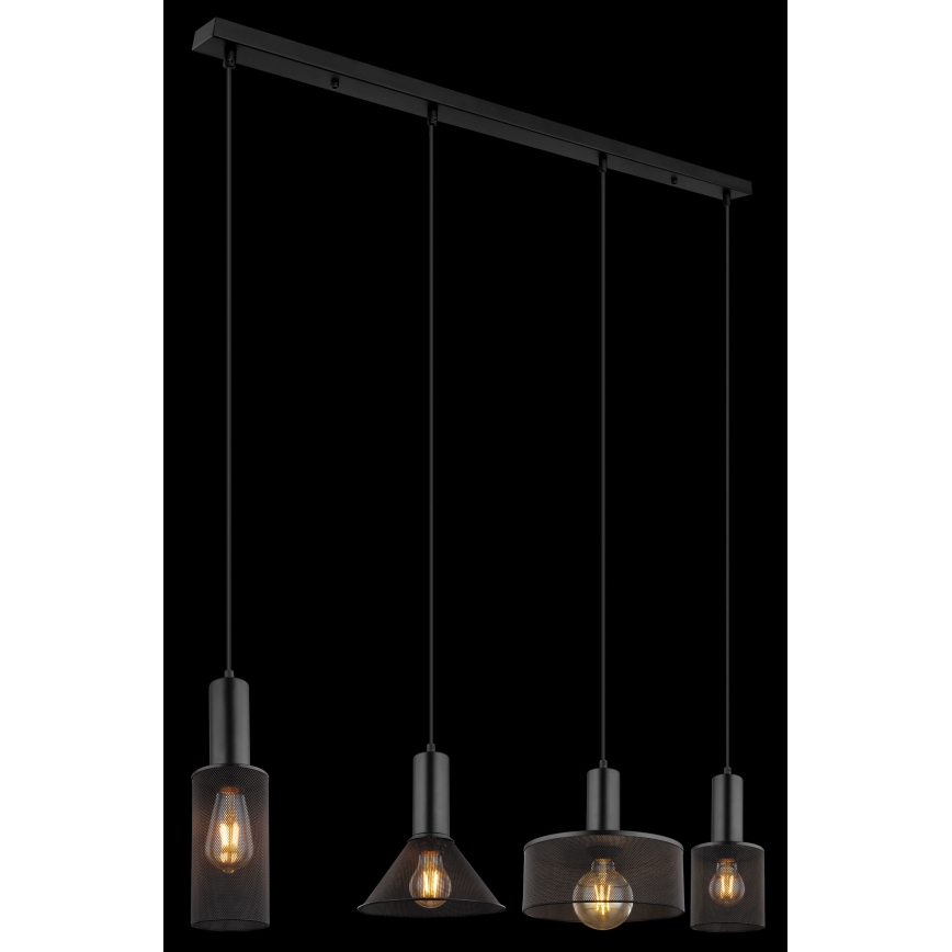 Globo - Chandelier on a string 4xE27/60W/230V black