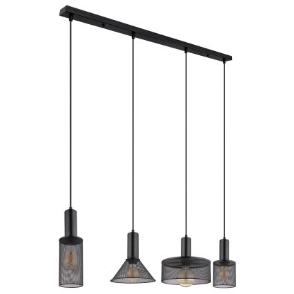 Globo - Chandelier on a string 4xE27/60W/230V black
