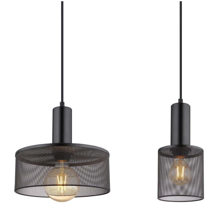 Globo - Chandelier on a string 4xE27/60W/230V black