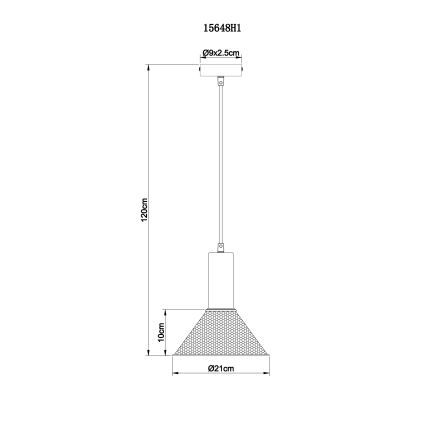 Globo - Chandelier on a string 1xE27/60W/230V black