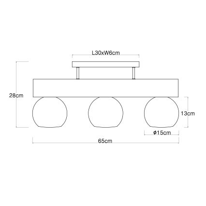 Globo - Surface-mounted chandelier 3xE27/40W/230V