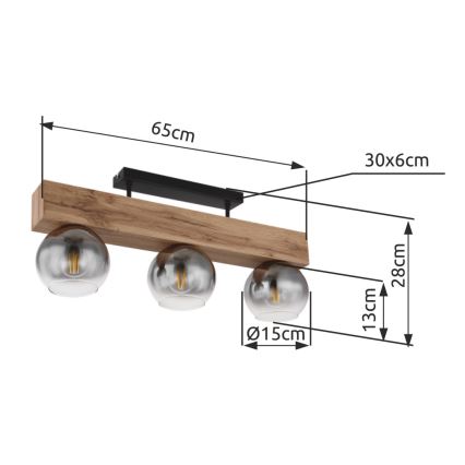 Globo - Surface-mounted chandelier 3xE27/40W/230V