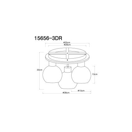 Globo - Surface-mounted chandelier 3xE27/40W/230V