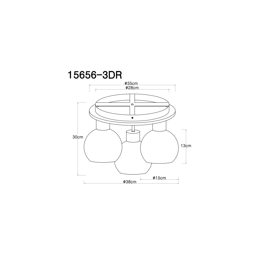 Globo - Surface-mounted chandelier 3xE27/40W/230V