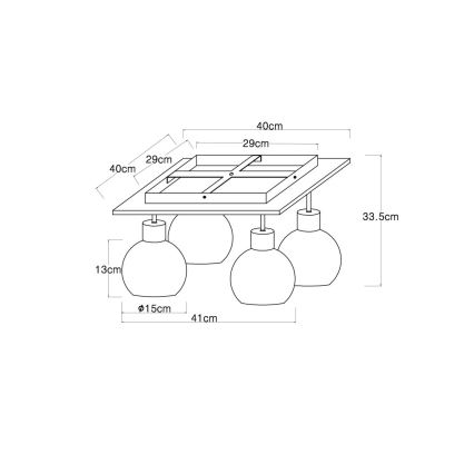 Globo - Flush-mounted ceiling light 4xE27/40W/230V