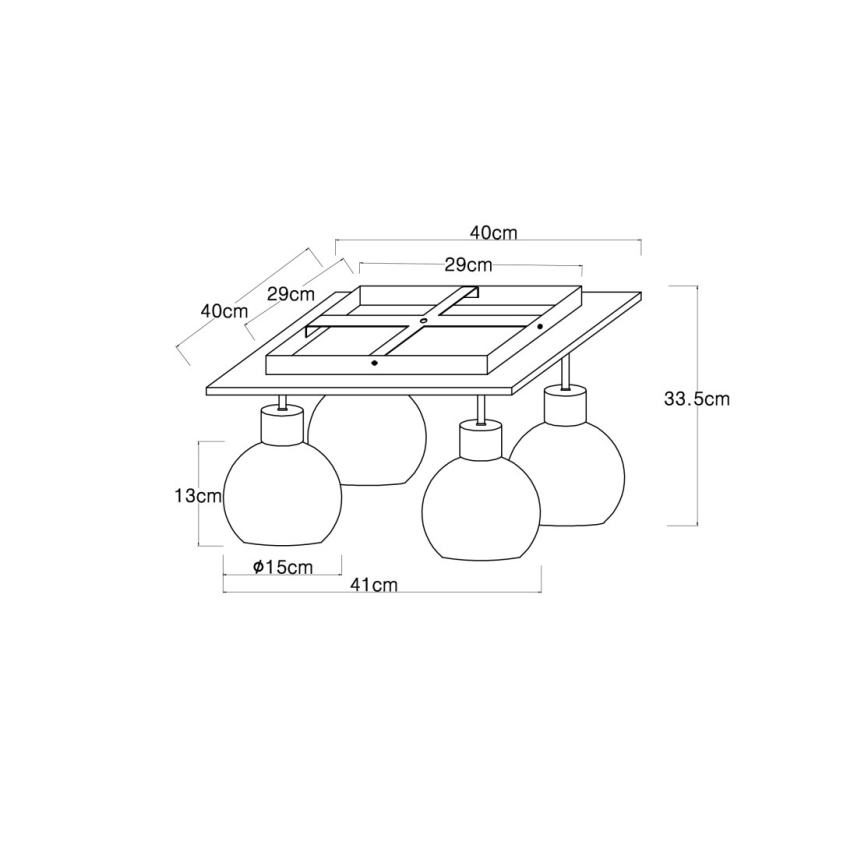Globo - Flush-mounted ceiling light 4xE27/40W/230V