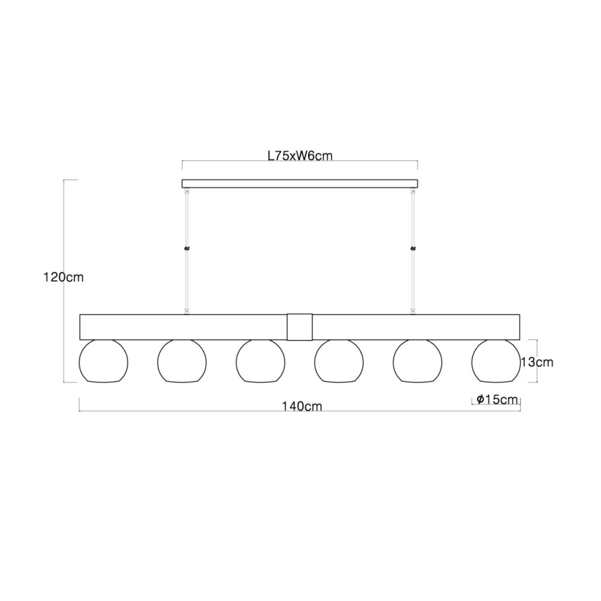 Globo - 6-Light Cable Pendant, E27/40W/230V