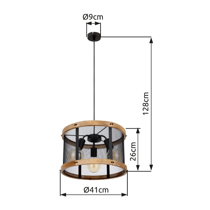 Globo - Chandelier on a string 3xE27/40W/230V d. 40 cm