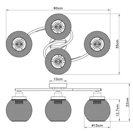 Globo - Surface-mounted chandelier 4xE27/60W/230V
