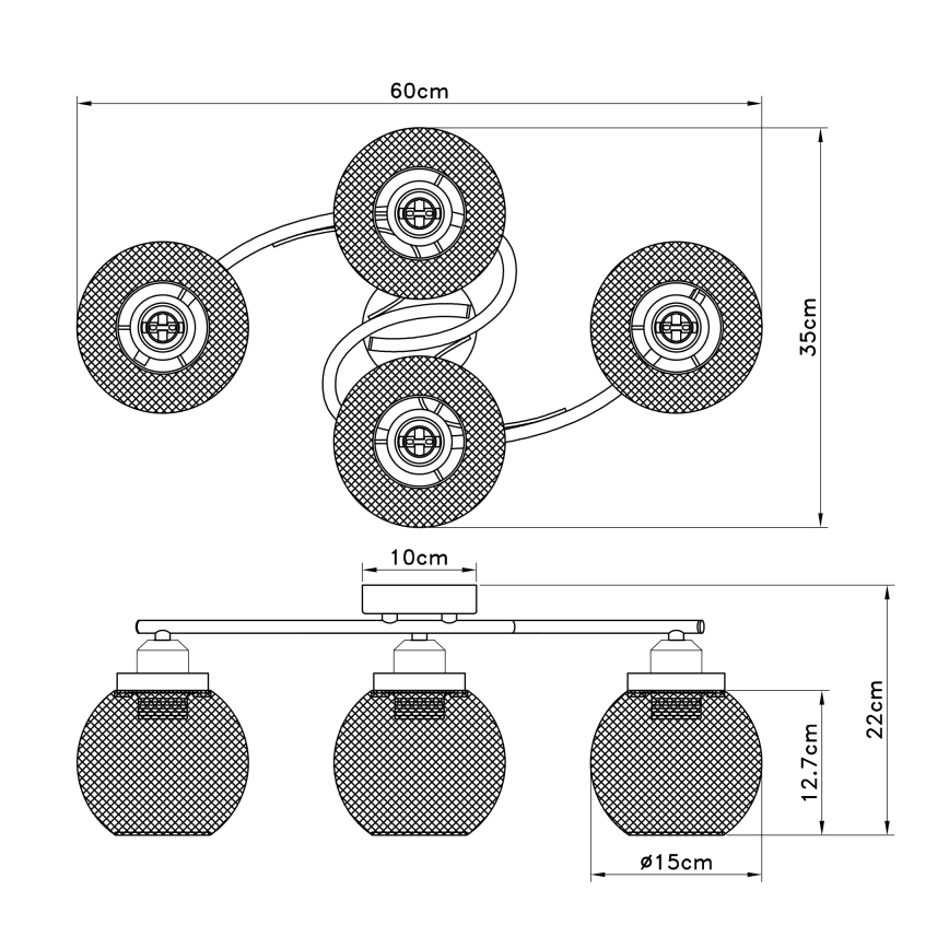 Globo - Surface-mounted chandelier 4xE27/60W/230V