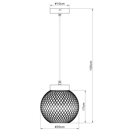 Globo - Chandelier on a string 1xE27/60W/230V