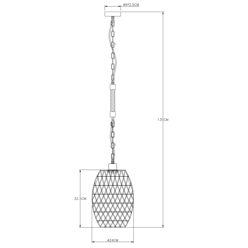 Globo - Chandelier on a chain 1xE27/60W/230V