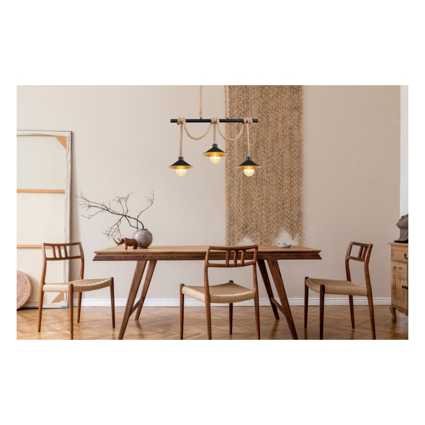 Globo 15690-3H - DIANA Cable Pendant, 3xE27/60W/230V, Black