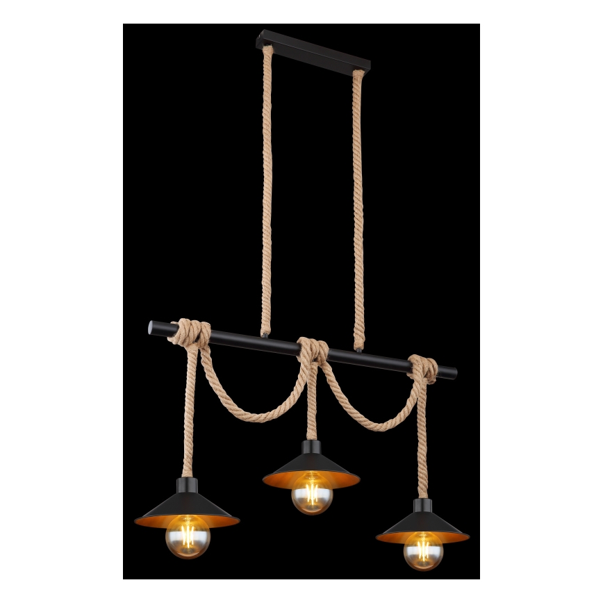 Globo 15690-3H - DIANA Cable Pendant, 3xE27/60W/230V, Black