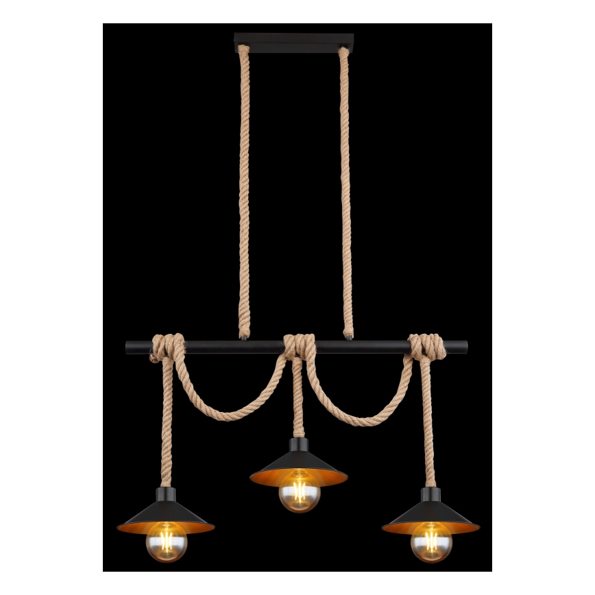 Globo 15690-3H - DIANA Cable Pendant, 3xE27/60W/230V, Black