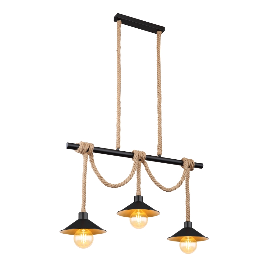 Globo 15690-3H - DIANA Cable Pendant, 3xE27/60W/230V, Black