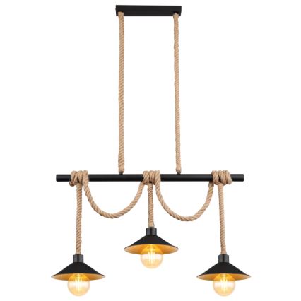 Globo 15690-3H - DIANA Cable Pendant, 3xE27/60W/230V, Black