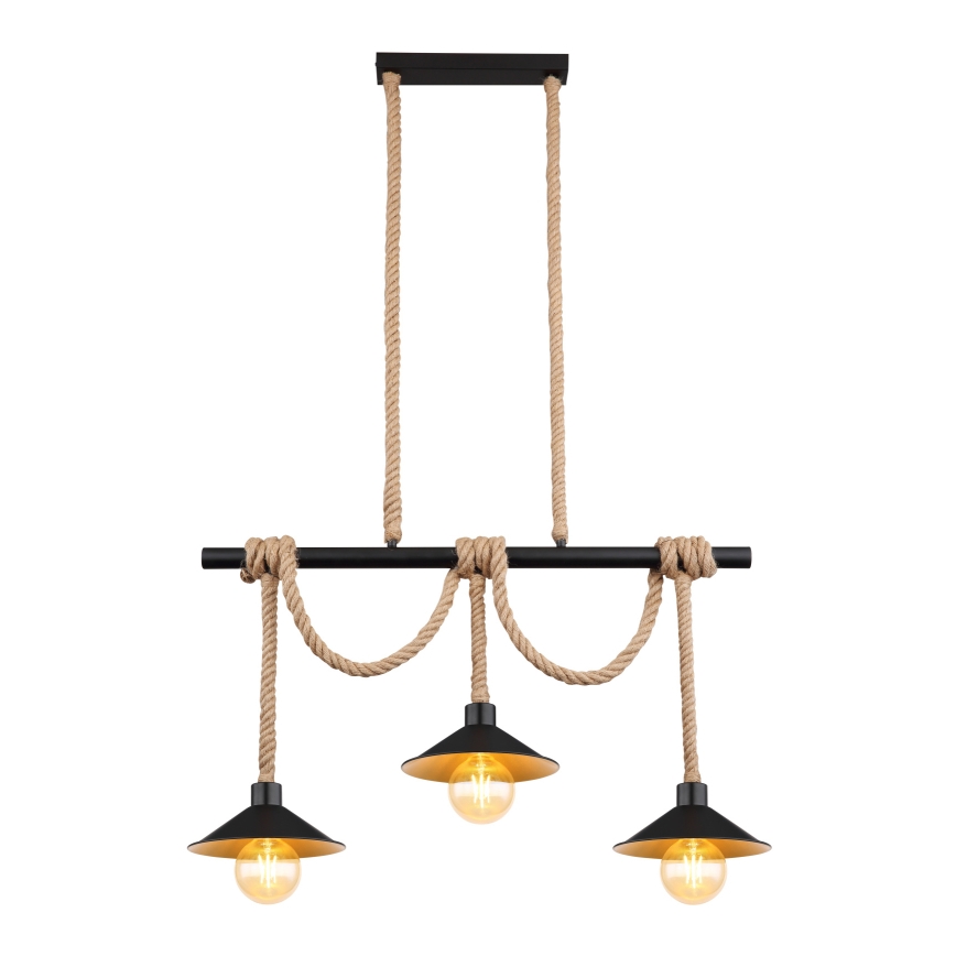 Globo 15690-3H - DIANA Cable Pendant, 3xE27/60W/230V, Black