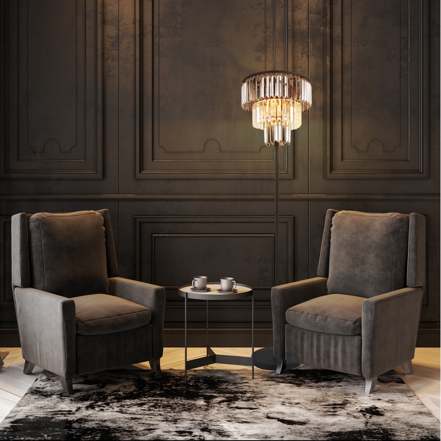 Globo - Floor lamp 3xE27/40W/230V d. 40 cm black