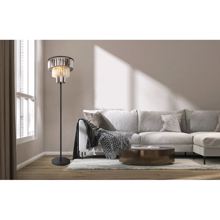 Globo - Floor lamp 3xE27/40W/230V d. 40 cm black