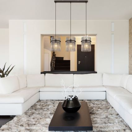 Globo - Chandelier on a string 3xE27/60W/230V black