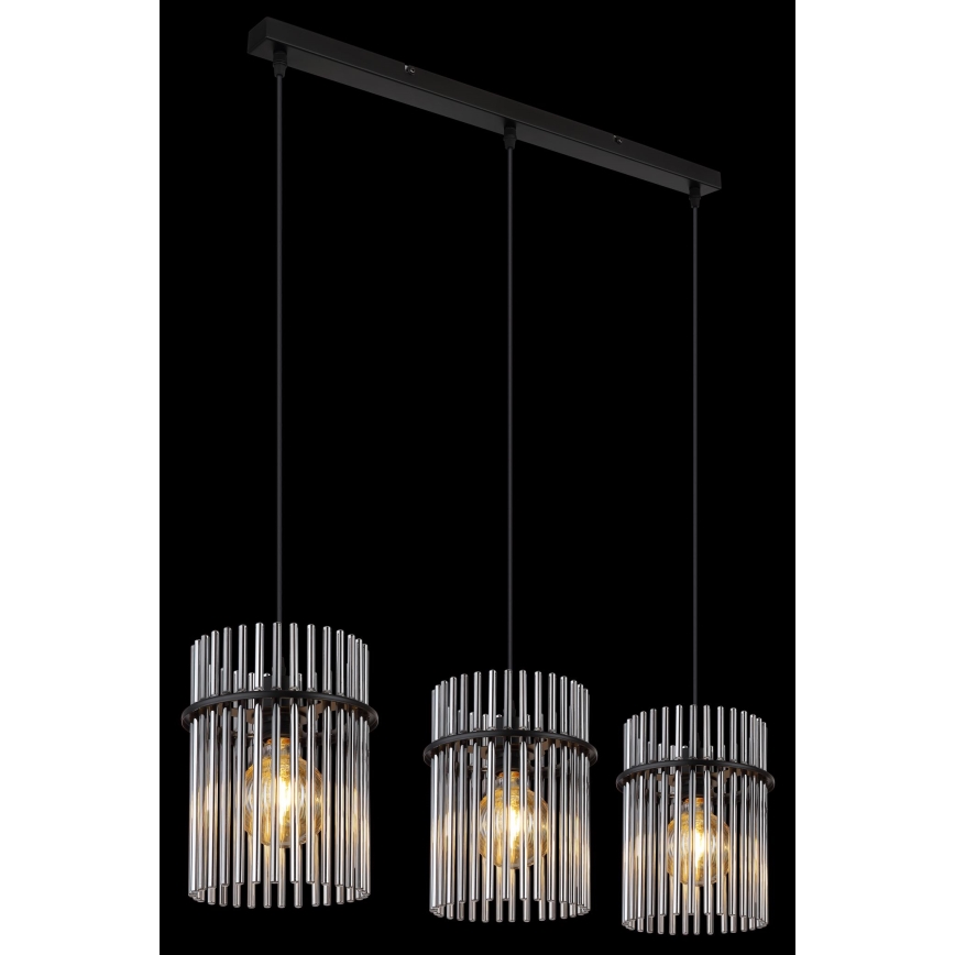 Globo - Chandelier on a string 3xE27/60W/230V black