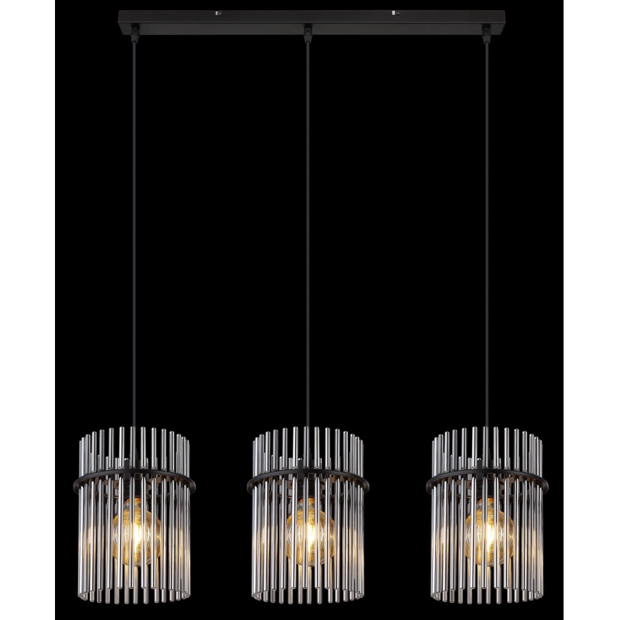Globo - Chandelier on a string 3xE27/60W/230V black