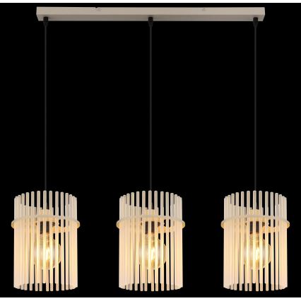 Globo - Cable-suspended pendant light 3xE27/60W/230V