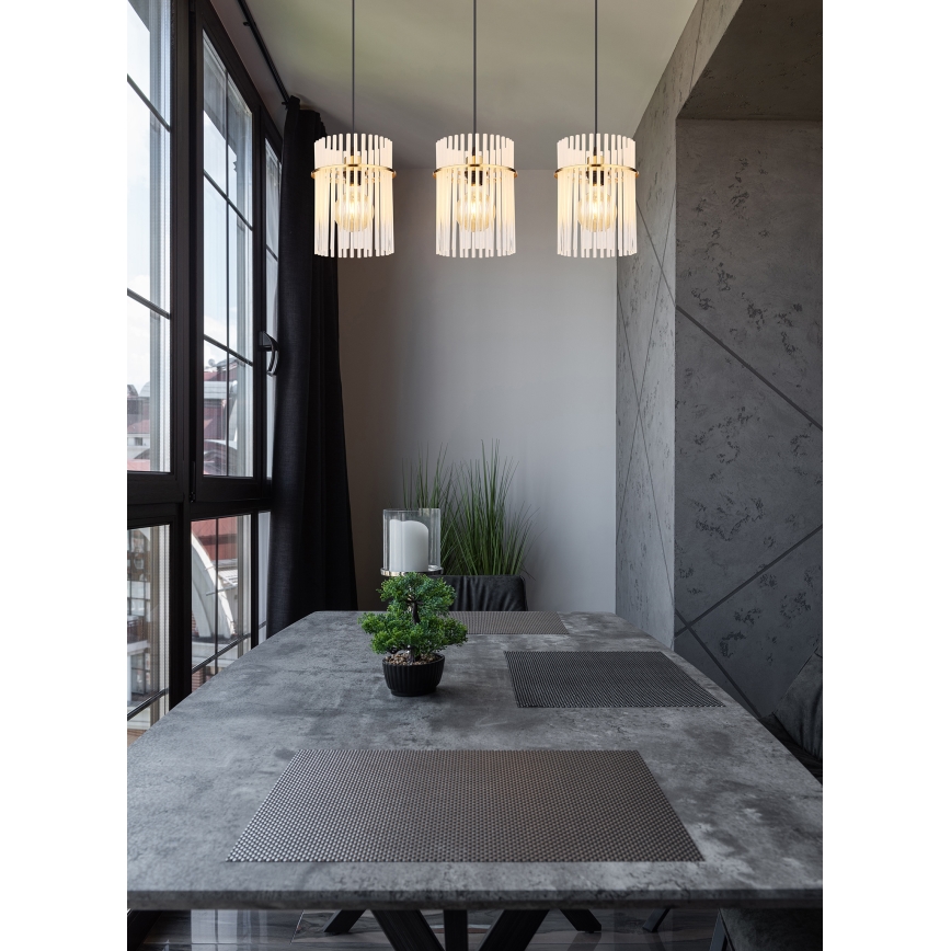 Globo - Chandelier on a string 3xE27/60W/230V gold
