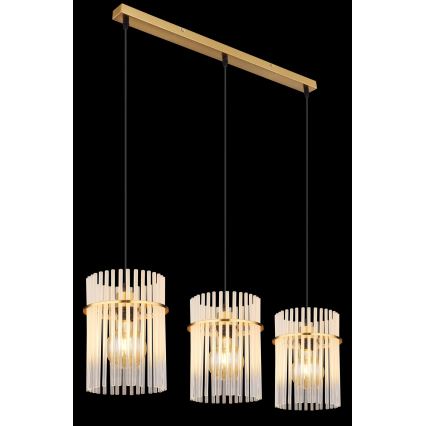 Globo - Chandelier on a string 3xE27/60W/230V gold