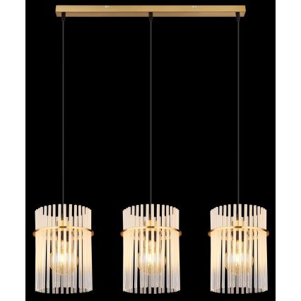 Globo - Chandelier on a string 3xE27/60W/230V gold