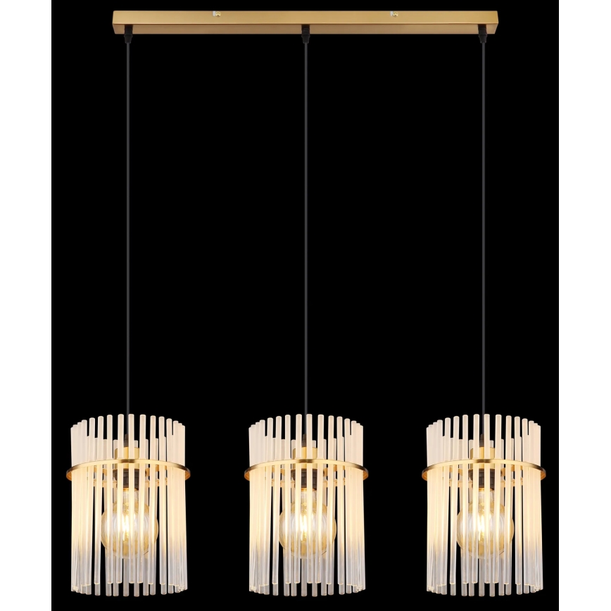 Globo - Chandelier on a string 3xE27/60W/230V gold