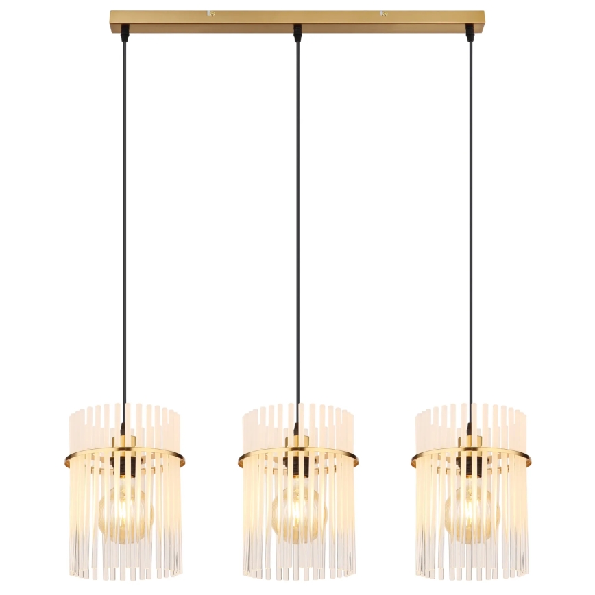 Globo - Chandelier on a string 3xE27/60W/230V gold
