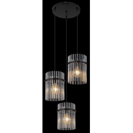 Globo - Chandelier on a string 3xE27/60W/230V d. 47 cm black