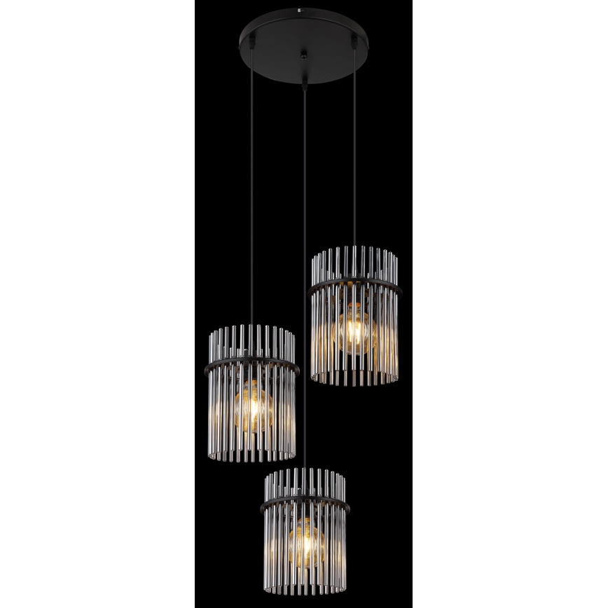 Globo - Chandelier on a string 3xE27/60W/230V d. 47 cm black