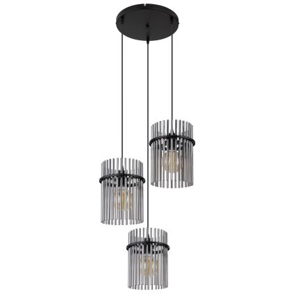 Globo - Chandelier on a string 3xE27/60W/230V d. 47 cm black