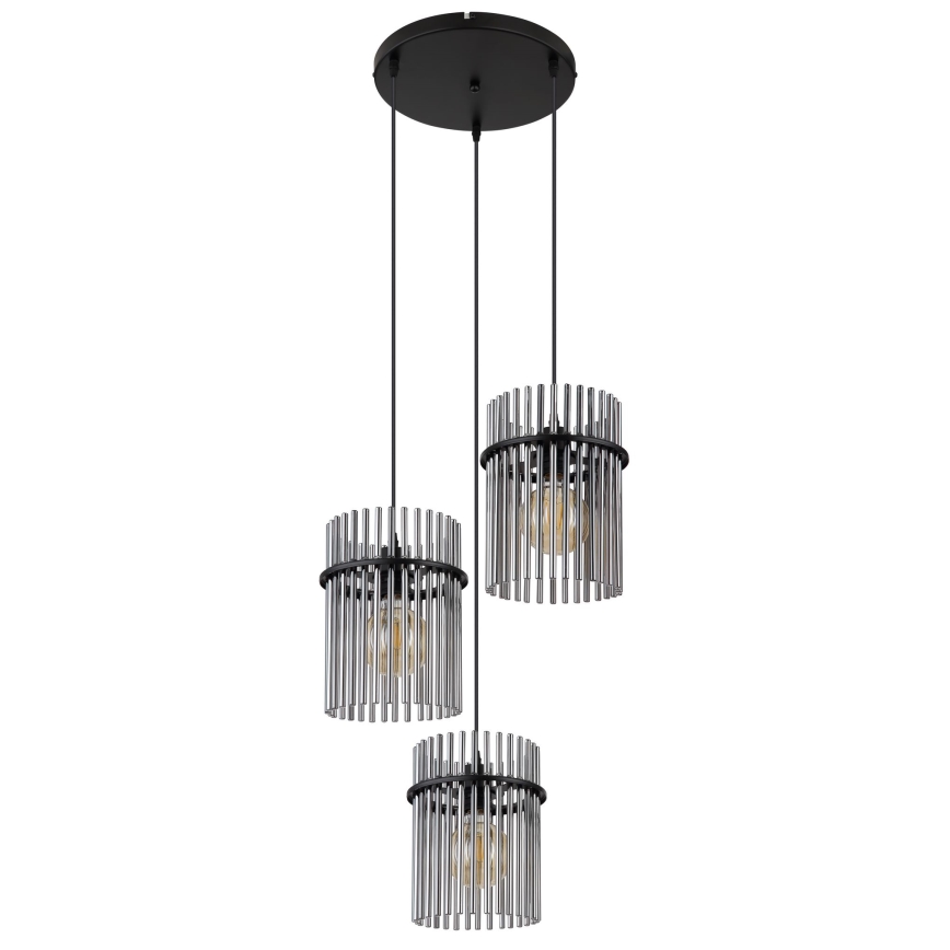 Globo - Chandelier on a string 3xE27/60W/230V d. 47 cm black