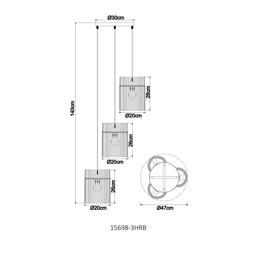 Globo - Cable pendant light 3x E27/60W/230V