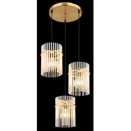 Globo - Chandelier on a string 3xE27/60W/230V d. 47 cm gold