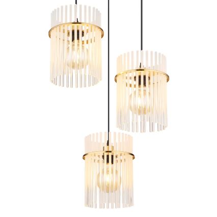 Globo - Chandelier on a string 3xE27/60W/230V d. 47 cm gold