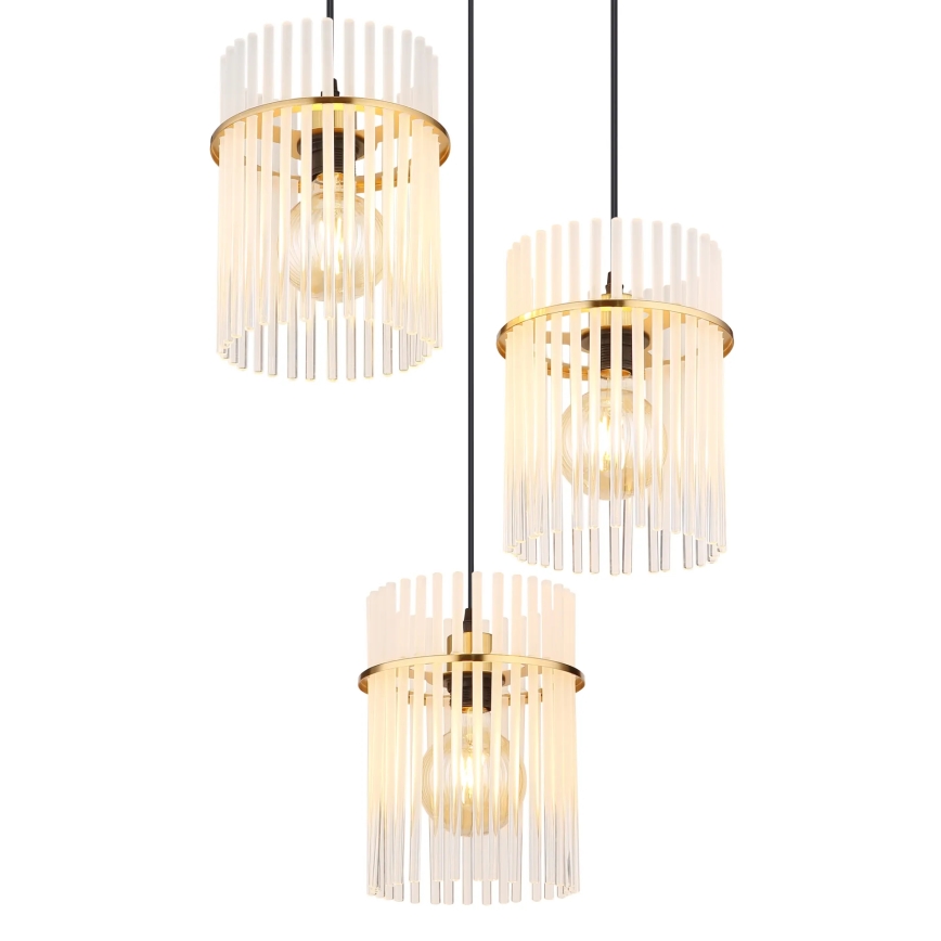 Globo - Chandelier on a string 3xE27/60W/230V d. 47 cm gold