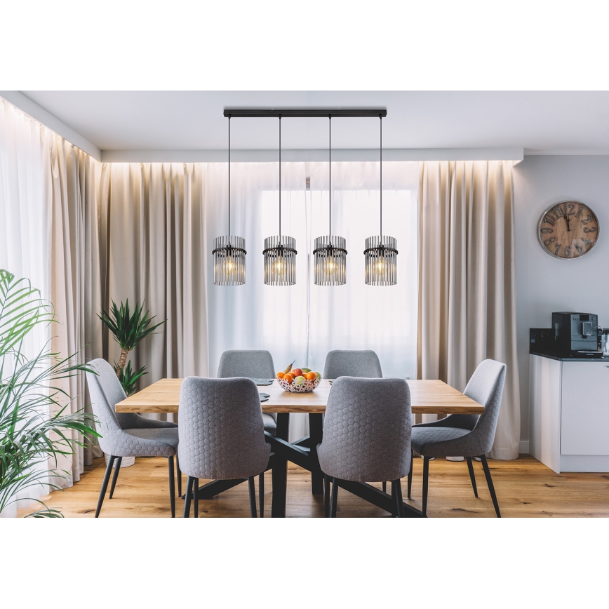 Globo - Chandelier on a string 4xE27/60W/230V black