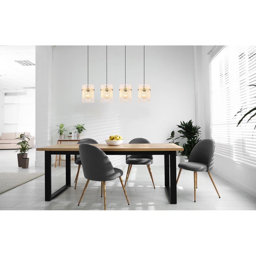 Globo - Chandelier on a string 4xE27/60W/230V gold
