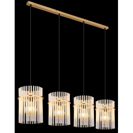 Globo - Chandelier on a string 4xE27/60W/230V gold