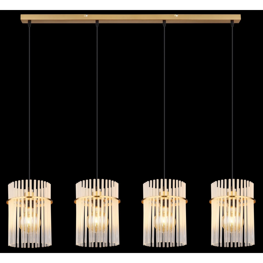 Globo - Chandelier on a string 4xE27/60W/230V gold