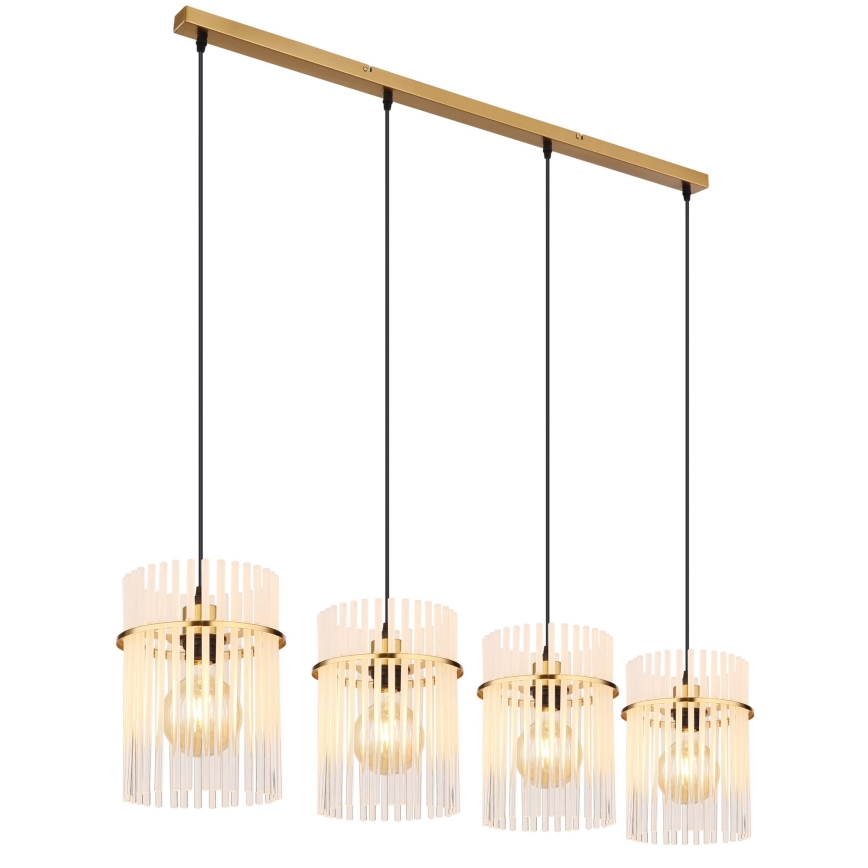 Globo - Chandelier on a string 4xE27/60W/230V gold