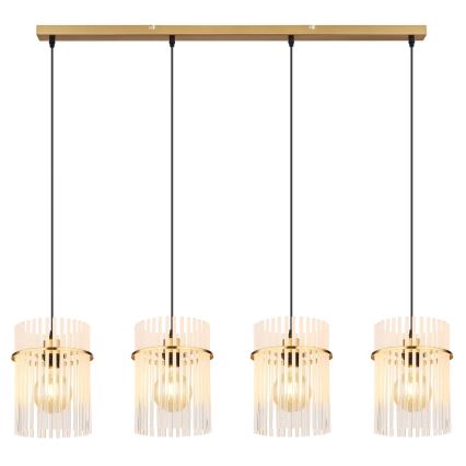 Globo - Chandelier on a string 4xE27/60W/230V gold